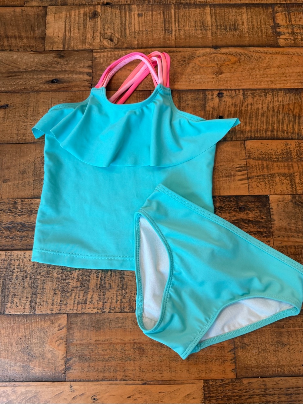 Carter's Aqua Tankini with Pink Straps